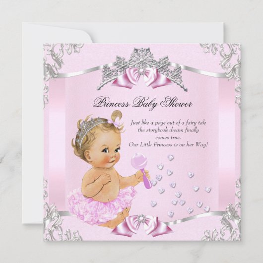  Prinses Baby shower Pink Tutu Blonde Kaart (Voorkant)