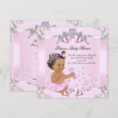  prinses Baby shower Pink Tutu Brunette Kaart (Voorkant / Achterkant)