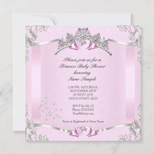  prinses Baby shower Pink Tutu Brunette Kaart (Achterkant)