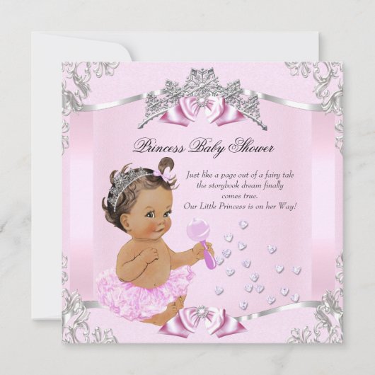  prinses Baby shower Pink Tutu Brunette Kaart (Voorkant)