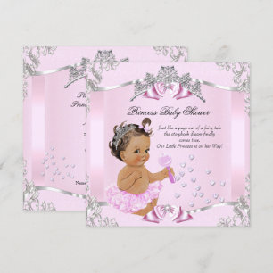 prinses Baby shower Pink Tutu Brunette Kaart