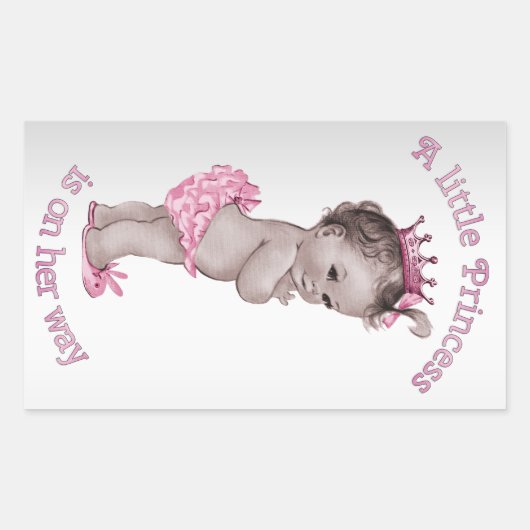  Prinses Baby shower Rechthoekige Sticker (Voorkant)