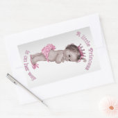  Prinses Baby shower Rechthoekige Sticker (Envelop)