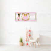Prinses Baby shower Roze Goud Wit Etnisch Spandoek (Insitu)