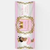 Prinses Baby shower Roze Goud Wit Etnisch Spandoek (Verticaal)