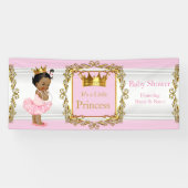 Prinses Baby shower Roze Goud Wit Etnisch Spandoek (Horizontaal)
