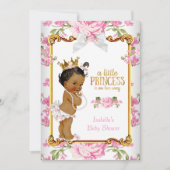 Prinses Baby Shower Roze Wit Bloemmotief Etnisch 2 Kaart (Voorkant)