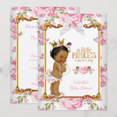 Prinses Baby Shower Roze Wit Bloemmotief Etnisch 2 Kaart (Voorkant / Achterkant)
