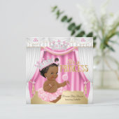 Prinses Baby Shower Roze Witte Edelsteen Goud Etni Kaart (Staand voorkant)