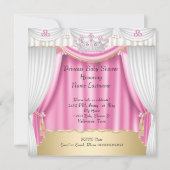 Prinses Baby Shower Roze Witte Edelsteen Goud Etni Kaart (Achterkant)