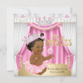 Prinses Baby Shower Roze Witte Edelsteen Goud Etni Kaart (Voorkant)