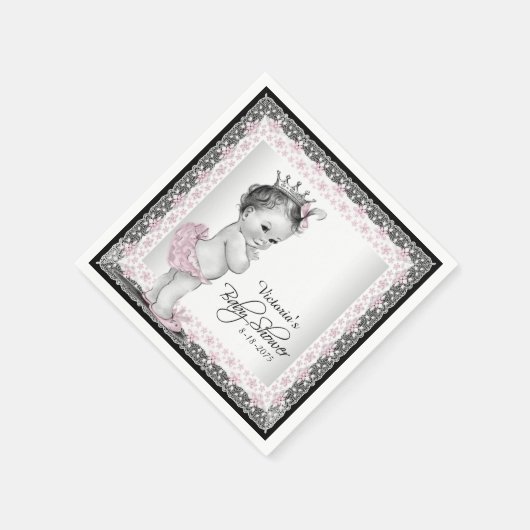  Prinses Baby shower Servetten (Hoek)