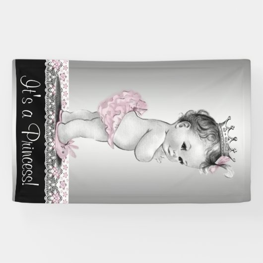 Prinses Baby shower Spandoek (Horizontaal)
