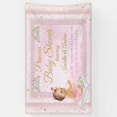 Prinses Baby Shower Tiara Roze Spandoek (Verticaal)