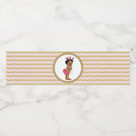 Prinses Baby Shower Waterfles Labels Etiket (Enkel label)