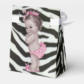 Prinses Baby shower Zebra Patroon Bedankdoosjes (Achterkant)
