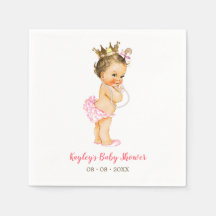 Prinses Baby showers servet (parels)