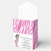  Prinses Baby Verjaardag Roze Zebra Patroon Bedankdoosjes (Geopend)
