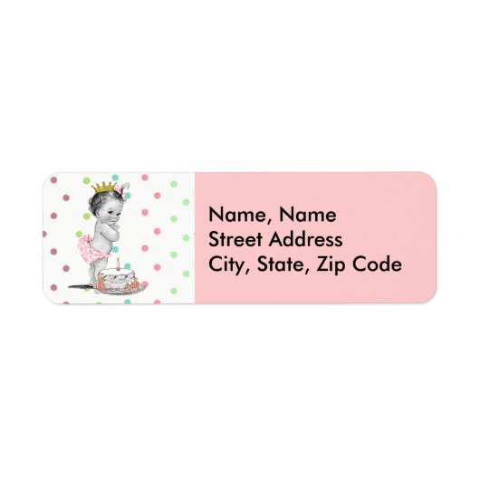  Prinses Baby Verjaardagsadreslabel Etiket (Voorkant)