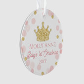 Prinses Baby's 1e kerst Roze Gouden Foto Ornament (voorkant)