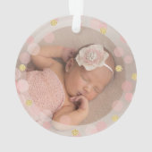 Prinses Baby's 1e kerst Roze Gouden Foto Ornament (achterkant)