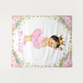 Prinses Babyshower Achtergrond Wandkleed (Voorkant (horizontaal))