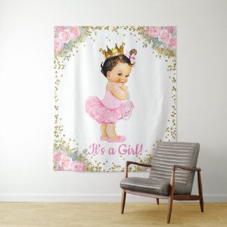 Prinses Babyshower Achtergrond Wandkleed