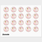 Prinses Babyshower Klassieke Ronde Sticker (Vel)