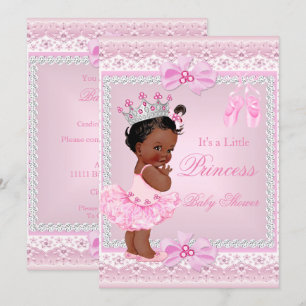 Prinses Babyshower Meisje Roze Ballerina Etnisch Kaart
