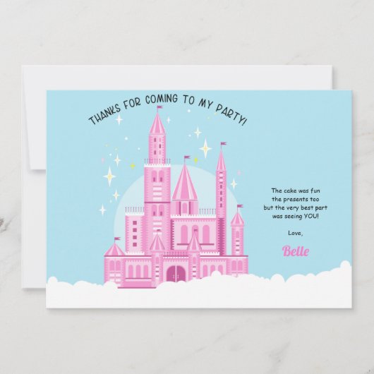Prinses Bal Verjaardagsfeestje Bedankkaart (Voorkant)