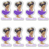 Prinses Ballerina Baby Meisje Paarse Tutu Crown Sticker (Voorkant)