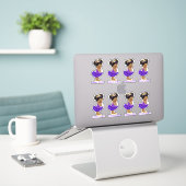 Prinses Ballerina Baby Meisje Paarse Tutu Crown Sticker (Laptop op bureau)