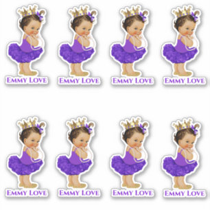 Prinses Ballerina Baby Meisje Paarse Tutu Crown Sticker