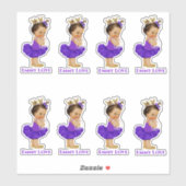 Prinses Ballerina Baby Meisje Paarse Tutu Crown Sticker (Vel)