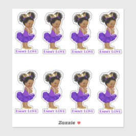 Prinses Ballerina Baby Meisje Paarse Tutu Kroon Sticker