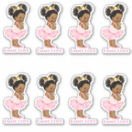Prinses Ballerina Baby Meisje Roze Tutu Gouden Kro Sticker