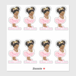 Prinses Ballerina Baby Meisje Roze Tutu Gouden Kro Sticker