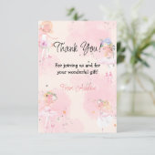 Prinses Ballerina Verjaardag Bedankkaart (Staand voorkant)