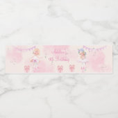 Prinses Ballerina Verjaardag Waterfles Etiket (Enkel label)