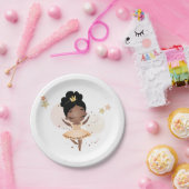 Prinses Ballerina w/Tiara Verjaardag Papieren Bordje (Feest)