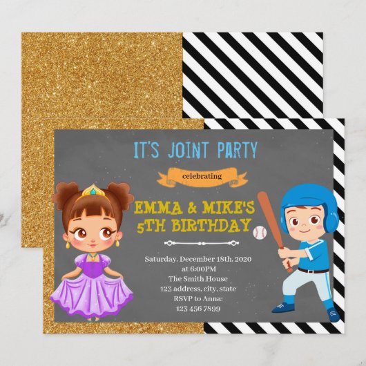 Prinses baseball joint kaart (Voorkant / Achterkant)