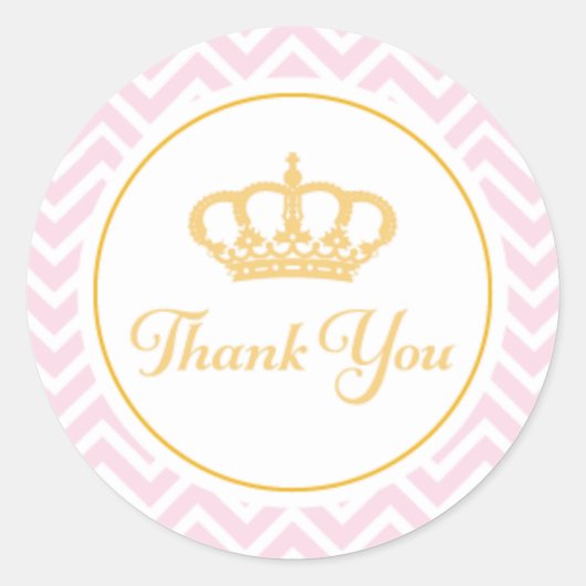 Prinses Bedank Tag Ronde Sticker (Voorkant)