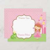 Prinses Bedankkaartjes (Rood haar / Bruinharig) Bedankkaart (Voorkant / Achterkant)