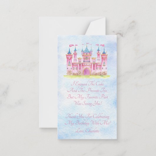 Prinses bedankt notitiekaartje (Achterkant)