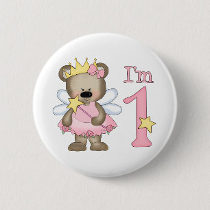 Prinses Beer 1st Birthday Ronde Button 5,7 Cm