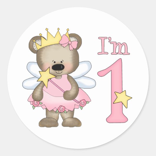 Prinses Beer 1st Birthday Ronde Sticker (Voorkant)