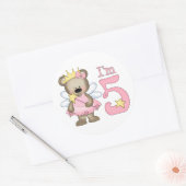 Prinses Beer 5e Verjaardag Ronde Sticker (Envelop)