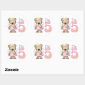 Prinses Beer 5e Verjaardag Ronde Sticker (Vel)