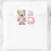 Prinses Beer 5e Verjaardag Ronde Sticker (Tas)