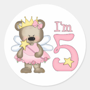 Prinses Beer 5e Verjaardag Ronde Sticker